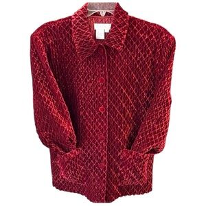 Great Cavalier By St. Paul Size XL Diamond Textured Velveteen Blazer Polyester